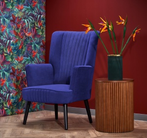 Fotoliu tapitat Delgado velvet bleumarin – H100 cm - Img 12