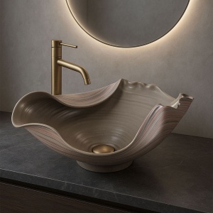Lavoar ceramic pentru blat REA HM-17 Handmade ART - Img 5