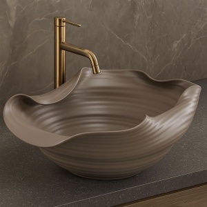 Lavoar ceramic pentru blat REA HM-66TB Handmade ART - Img 3