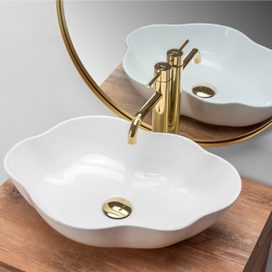 Lavoar Pearl Shiny ceramica sanitara alb lucios – 51,5 cm - Img 3