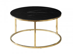 Masa de cafea Sabine – Marmura Neagra/Gold - Img 1