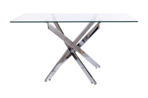 Masa dreptunghiulara Agis II transparent/argintiu L140xl80xh75 cm - Img 3