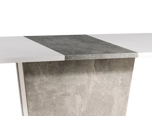 Masa extensibila Calipso alb mat/gri L110x145x68,6 cm IN - Img 2