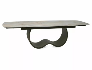 Masa extensibilă Casablanca Ceramic bej lucios/cupru L198-274xl98 cm