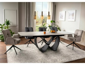 Masa extensibila Infinity Ceramic Nature Cloud alb/negru L160-240xl95 cm - Img 6