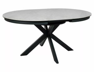 Masa extensibila Porto Ceramic bej lucios/negru mat L120-160xl120 cm - Img 4