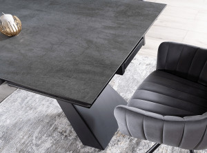 Masa extensibila Salvadore Ceramic gri ANTHRACITE/negru mat L160-240 cm - Img 6