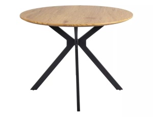 Masa rotunda Aster stejar/negru mat ø100/h76 cm - Img 2