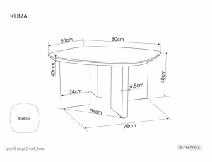 Măsuță de cafea Kuma stejar L80 x l80 cm - Img 3