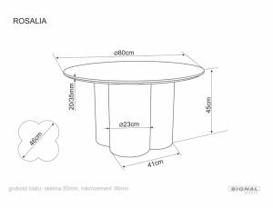 Măsuță de cafea Rosalia stejar ø80/h45 cm - Img 2