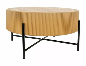 Măsuță de cafea Tuca stejar / negru mat ø80/h40 cm - Img 7