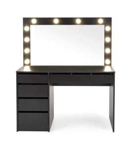 Masuta de toaleta cu oglinda si LED Hollywood XL - Negru - Img 11