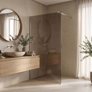 Paravan de dus Rea Flexi Brown / Chrome 130 - Img 2