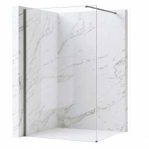 Paravan de dus Rea Flexi Transparent / Titan 80