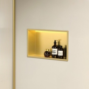 RAFT BAIE INCASTRAT PERETE LED 30x45 brush gold - Img 2