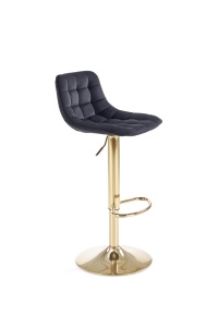 Scaun de bar H120 velvet negru/gold - Img 7