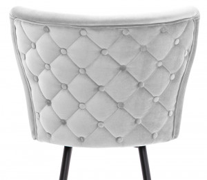Scaun de bar Modena gri picioare negru/gold - H70 cm - Img 2