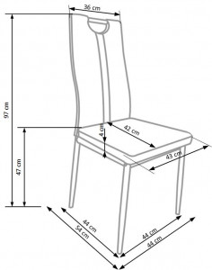 Scaun K202 piele ecologica negru - Img 4