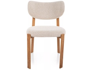 Scaun lemn tapitat Rin D 255 bej deschis/stejar - H79 cm - Img 2