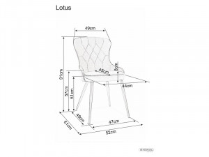 Scaun Lotus velvet negru Blu19 - Img 2