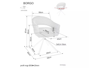 Scaun rotativ Borgo gri/negru Raven07 - Img 6