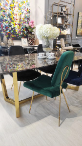Scaun tapitat Salvadore verde/gold – H93 cm - Img 2