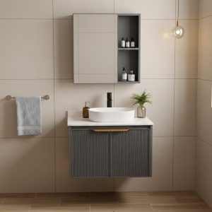 Set de mobilier de baie cu blat Marti 60cm Grey