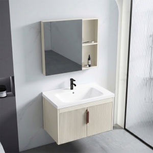 Set de mobilier de baie cu lavoar Astor 60 cm Beige - Img 2