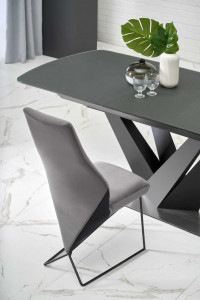 Set masa extensibila Patrizio L160-200 cm + 4 scaune K485 gri - Img 3