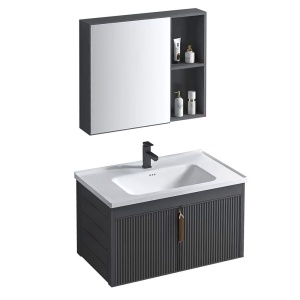 Set mobilier de baie cu lavoar Astor 60cm Grey - Img 5