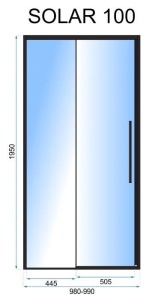 Ușă pentru dus Solar sticla securizata gold - 120x195 cm - Img 2