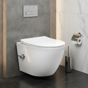 Vas WC suspendabil REA Carlo Lux Rimless cu funcție bideu - Img 6