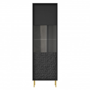 Vitrina Bullet W-1 H185 cm negru/auriu - Img 7
