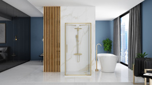 Cabina de dus De colt Rapid Swing Brush Gold - Img 4