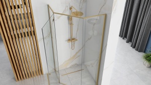 Cabina de dus DIAMOND 90x90 cm BRUSH GOLD - Img 5