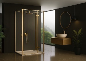 Cabina de dus Rea Atlas 80x100 Brush Gold - Img 2