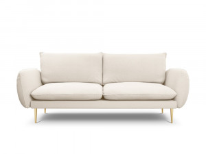 Canapea tapitata Vienna 3 locuri plusat/picioare gold – L200 x l92 x h95 - Img 2
