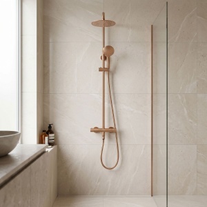 Coloana de dus cu termostat Lungo Diamond Copper Brush - Img 2