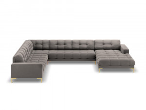 Coltar 7 locuri Bali U velvet/picioare gold – L327 x l256 x h75 - Img 16