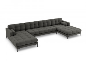 Coltar 7 locuri tapitat Bali picioare negre – L383 x l185 x h75 - Img 7
