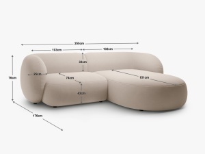 Coltar Kate 2 locuri boucle Baloo L255 cm - Img 6