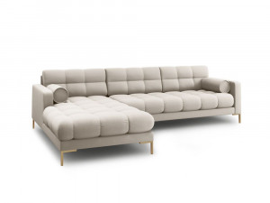 Coltar tapitat Bali 5 locuri picioare gold – L293 x l185 x h75 - Img 3