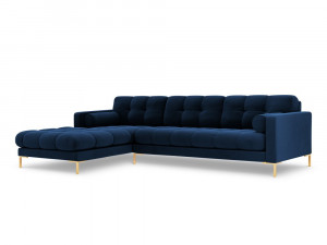 Coltar tapitat Bali 5 locuri velvet/picioare gold – L293 x l185 x h75 - Img 18