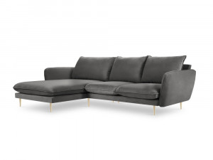 Coltar tapitat Vienna 5 locuri velvet/picioare gold – L255 x l170 x h95 - Img 14