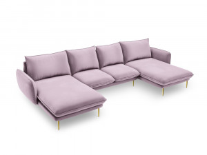 Coltar tapitat Vienna 6 locuri velvet/picioare gold – L350 x l170 x h95 - Img 9