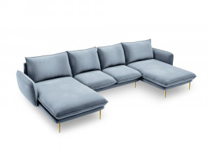 Coltar tapitat Vienna 6 locuri velvet/picioare gold – L350 x l170 x h95 - Img 14