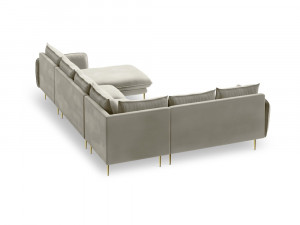 Coltar tapitat Vienna 7 locuri velvet/picioare gold – L330 x l235 x h95 - Img 4