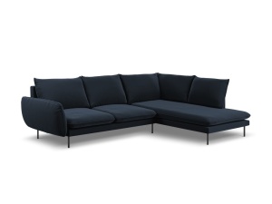 Coltar Vienna 6 locuri velvet picioare negre L275 cm - Img 12