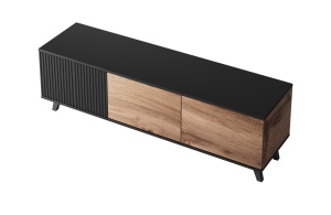 Comoda TV Random RTV1 stejar wotan/negru - L150 x A40 x h47 cm - Img 15