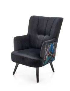 Fotoliu Pagoni velvet negru - H95 cm - Img 15